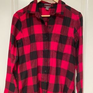 Eddie Bauer red and black buffalo check flannel shirt